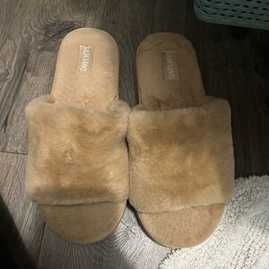 Muk Luks Plush Tan Slippers